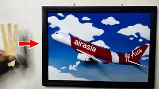 DIY 3D Airplane Wall Art | Amazing Optical Illusion With Popsicle Stick!