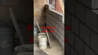 Cinder block retaining wall is going up. #construction #footing #work #concrete #diy #concreting