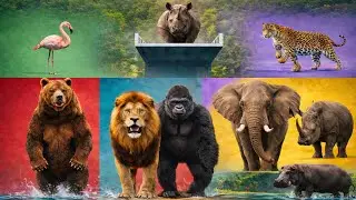 Wild Animal Videos and Names🌍🦁 l Real Footage + 3D AI Animals