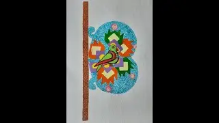 Hand fan design with bird form