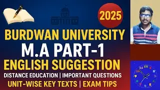 Burdwan University M.A Part-1 English Suggestion 2025 | Distance Education Exam Preparation  Fiction