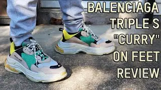 Balenciaga Triple S Curry On Feet Review