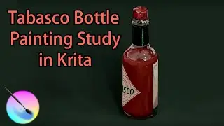Tabasco bottle painting study made in Krita 2.9