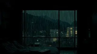 Heavy Rain Sounds in a Dark Bedroom | City Ambience for Deep Sleep & Stress Relief (2026)