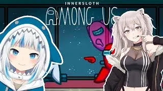 Гавр Гура и Шиширо Ботан играют за предателей в AMONG US [HOLOLIVE RUS DUB]