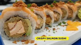Crispy Salmon Sushi Roll II Deep Fried Salmon Sushi II Tempura Sushi