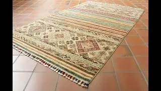 Handmade fine Afghan Samarkand rug in light colours and modern design - 308189