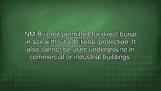 NM and NM-B Cable Restrictions Commercial Institutional Settings