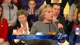 Hillary Clinton campaigns at Council Bluffs high school