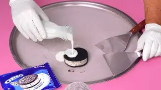 Giant OREO Ice Cream Sandwich - Ice Cream Rolls | mouthwatering silent cooking ASMR - Food Art