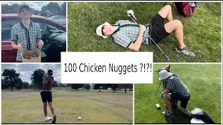 EATING 100 CHICKEN NUGGETS IN 18 HOLES OF GOLF!!!