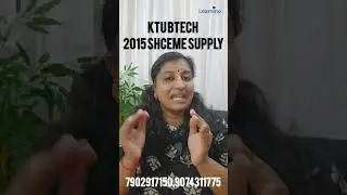 KTU BTECH 2015 Scheme Supply Tuition #btech