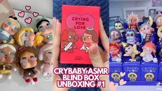 ASMR + LOFI POPMART CRYBABY BLIND BOX UNBOXING #1 | Crying Again, PowerPuff, Crying for Love, RARES!
