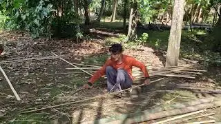 TRADITIONAL BAMBOO CRAFT: FAST AND EFFICIENT SMOOTHING WITH A SHARP TOOL - Agriculture Farming