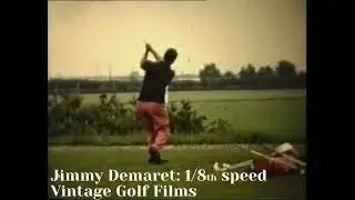 Jimmy Demaret Iron Golf Swing Real Time and Slow Motion