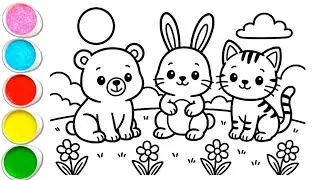 Cute Animal Friends: A Fun Step-by-Step Drawing & Coloring Adventure!