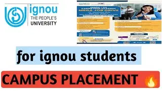 IGNOU CAMPUS PLACEMENT FOR STUDENTS ALUMNI JOBS 12th december 2025  #livestream