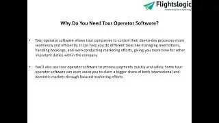 Tour Operator Software | FlightsLogic