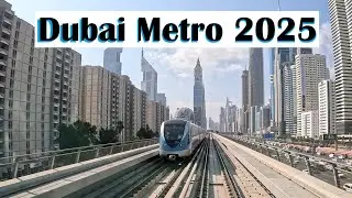 Dubai Metro 2025 - Red Line 4K | Gold Class Ride & Walking Tour