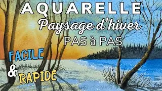 Paysage hiver en aquarelle #aquarelle #watercolor #tutoaquarelle #aquarellepaysage #peinturepaysage