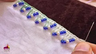 Randa Needle Lace Border | Hand Embroidery Latest Design | Sui Dhage se खूबसूरत Lace बनाये - 1102