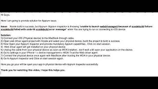 Xcode Build is Success | Appium Errored with unable to launch webdriveragent on physical device