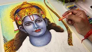 Shree Ram Ji Drawing,  Ram Lalla Drawing,  Oil Pastel Drawing 😍