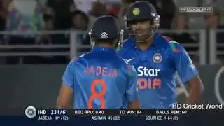 Best ever tied match ind vs nz after dhoni,ashwini and jadu's quick 50