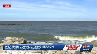 Wind, waves complicate search for missing pilots in Lake Pontchartrain