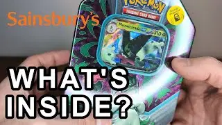 Opening Pokemon Meowscarada EX tin from Sainsbury's #pokemoncards #pokemon