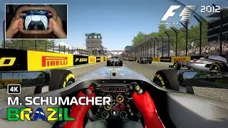 F1 2012 Realistic Mode | Michael Schumacher in Interlagos | Racing with Gyroscope
