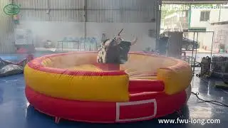 Inflatable Rodeo Bull FLRB-1001 &ndash; 4m Round Safety Mat with Smoke-Spraying Feature