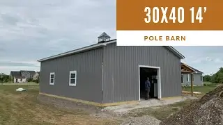 Гараж-амбар с опорами 30x40, построен в 2020 году | Остров Катавба с отделкой Azek. (Вместо стали)