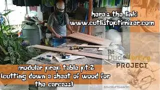 Modular Food Prep Table Part 2 (cutting down a sheet of material)