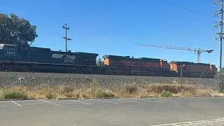 Two Trains At Sac State Ft BNSF 1094 And NS 4853