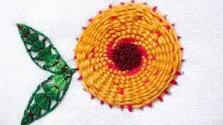 Gorgeous flower🌸🪡 embroidery.   #flower#handembroidery#leaf#trending#viralvideo 