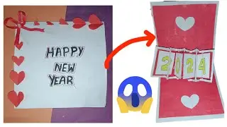 pop up new year card 2024 #craft #artandcraft #diy #viral #crafting #craftschool #handmade