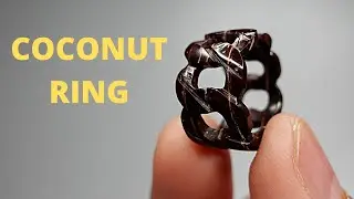 Making a ring using coconut shell | biddi's creativity | How to make a ring