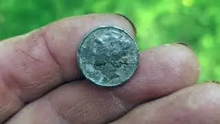 Поиск серебряных монет на берегу реки