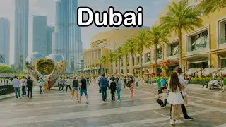 Burj Khalifa & Dubai Mall 4K Walking Tour | Downtown Dubai Day Walk Experience