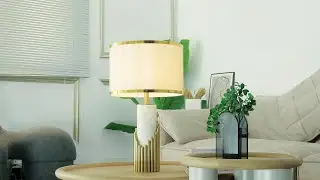 Modern Luxury Marble Table Lamp - Gold & White Elegant Decor Lamp for Living Room