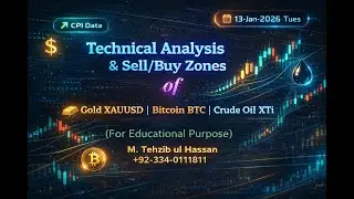 Gold #xauusd  #bitcoin and Oil Intraday Analysis 13 Jan 2025