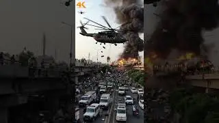 Massive Plane Crash in City Center | Army Helicopter Mega Rescue | AI Cinematic 4K