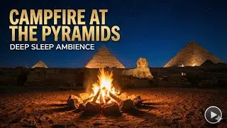 Campfire at the Pyramids of Egypt ⛺ Night Desert Ambience for Sleep & Study