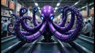 Futuristic AI Supermarket Chaos: Robotic Animals Run Wild (AI-Generated Short Film)