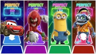 McQueen vs Knuckles vs Minions vs Crazy frog in Tiles Hop Game play EDM Rush🎶