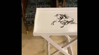 Acacia Wood Premium Finish White Accent Table | End Table - Horse