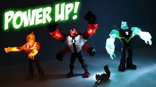 Ben 10 Reboot 2017 Power Up Action Figures toys with Lights & Sounds & Stikbot Cow