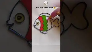 Fish drawing | colour with fish #kids #diy #colour #glitter #short #shorts