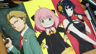 Drawing Loid, Anya and Yor from Spy x Family
